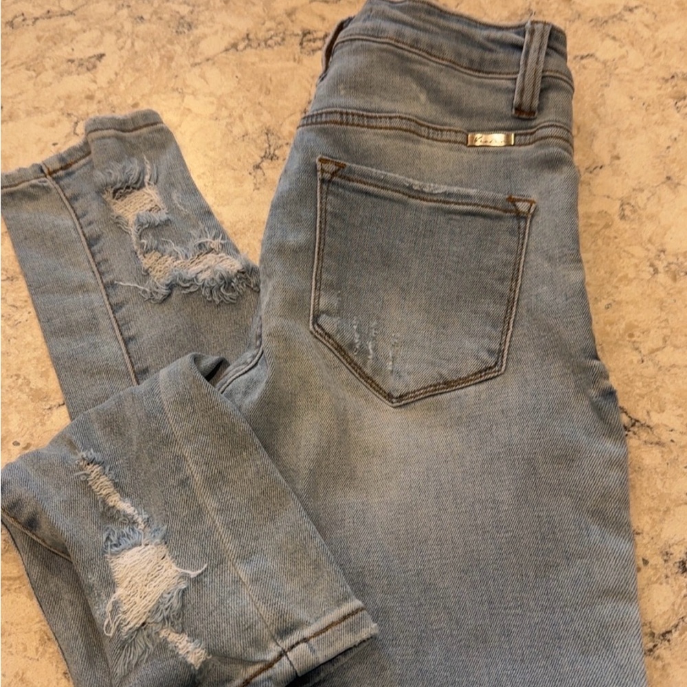 Kancan Women's Blue Distressed Jeans